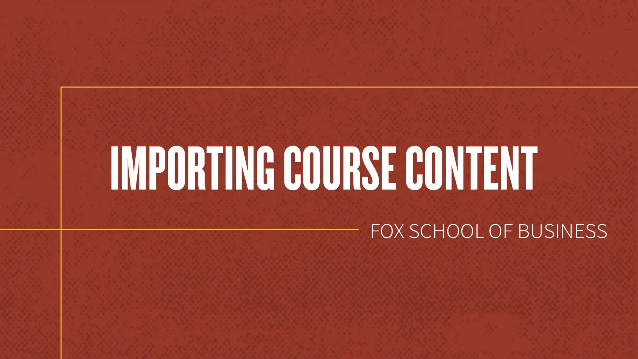 Login to view Importing Course Content