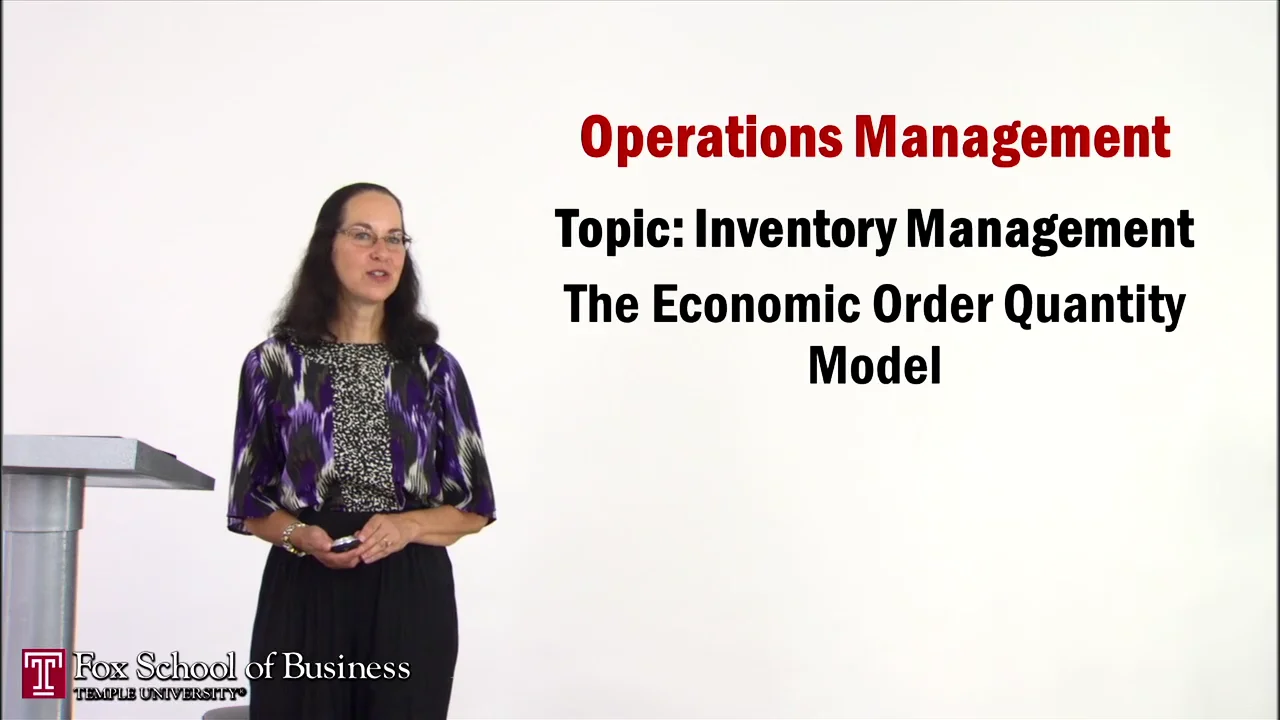 Login to view Inventory II: The Economic Order Quantity Model