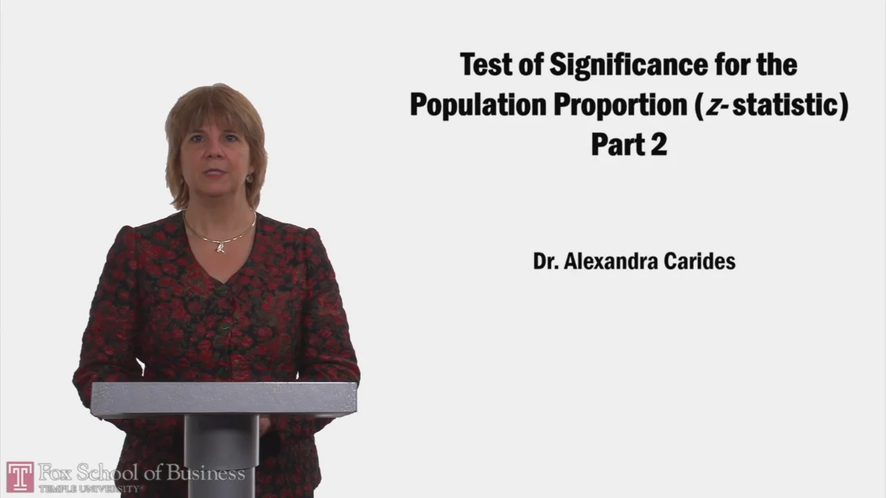 Login to view Tests of Significance for the Population Proportion (z-Statistic) PT2