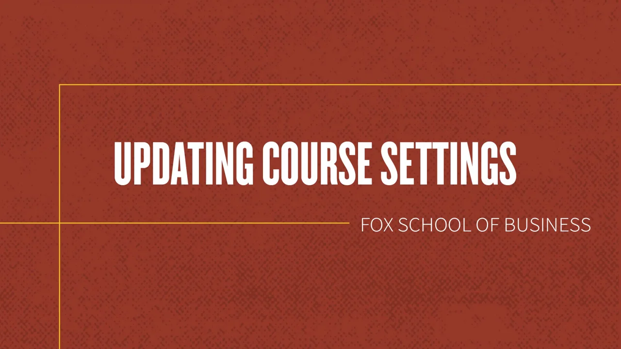 Login to view Updating course settings